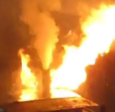 Russian In Flight Lithium-Ion Fire (click here for video)