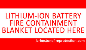battery fire containment blanket located here