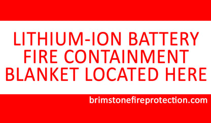 battery fire containment blanket located here