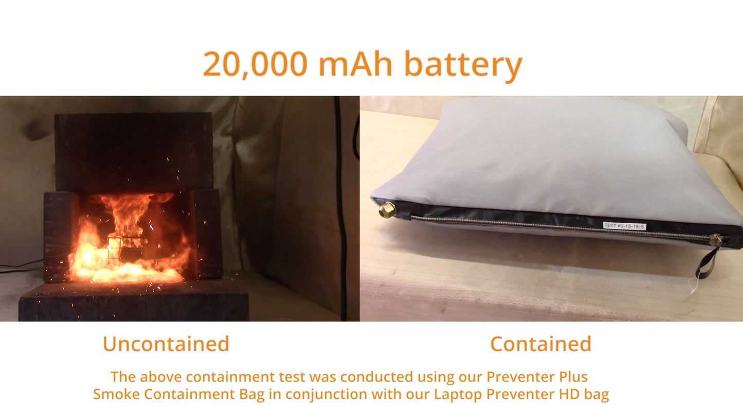 Large HD Preventer™ Li-Ion Fire & Smoke Containment Bag KIT (Laptop-Sized)